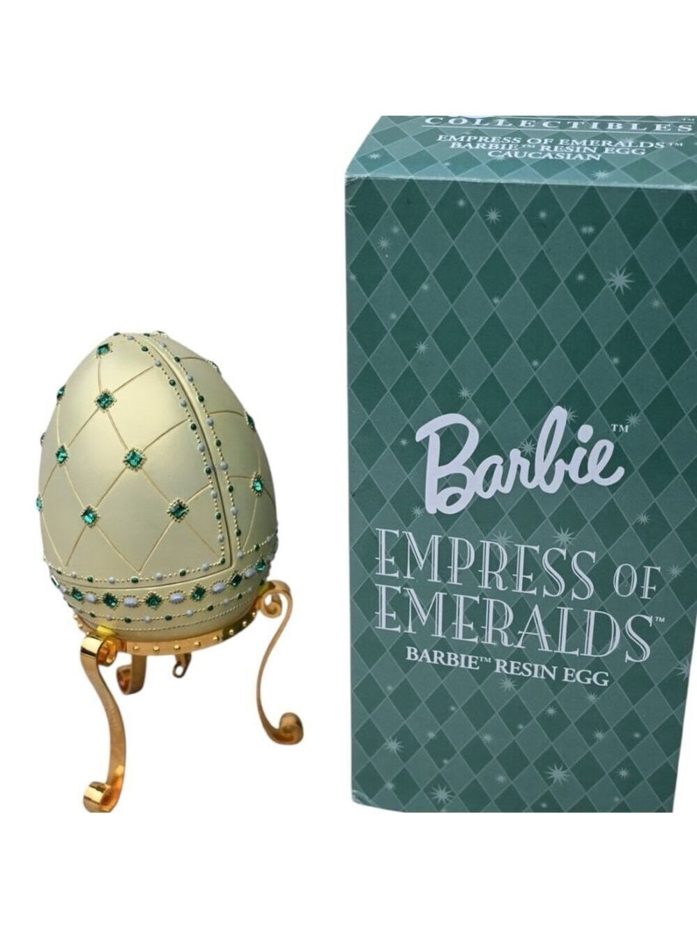 Barbie Vintage Empress of Emeralds Resin Musical (Minuet by Mozart) EggDecor